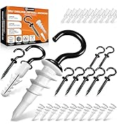 X-CUIRASS [Upgraded] 10 PCS Screw Hooks with Self-Drilling Drywall Anchors, Plastic Expansion Tub...