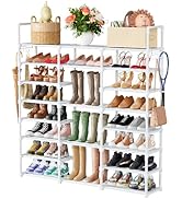 Mavivegue Metal Shoe Rack Organizer, 8 Tiers Tall Shoe Shelf Storage, 40-45 Pairs Vertical Large ...