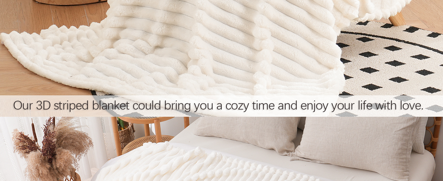 cream striped blanket