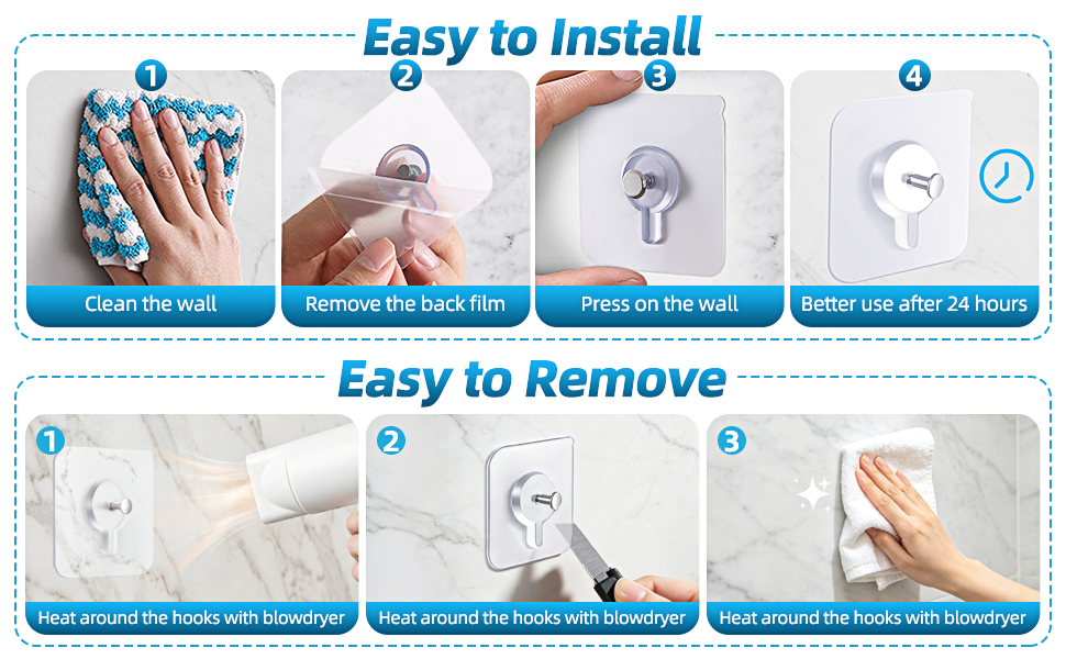 Easy to remove wall hooks