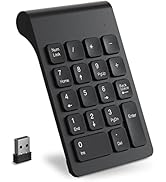 cimetech Wireless Numeric Keypad, 2.4G Portable Wireless Number Pad with USB Receiver, 18-Key Min...