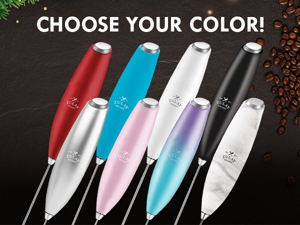 Milk frother wand with stand, a great Christmas gift for latte lovers and holiday drink makers