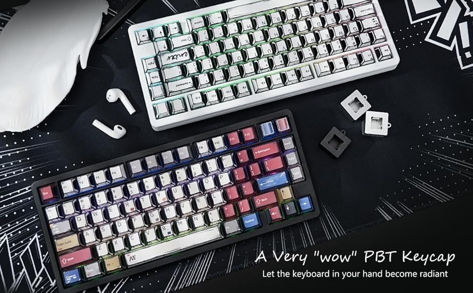 60% keyboard 75% keyboard pbt keycaps custom keyboard keycaps pudding keycaps white keycaps