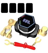 AWBLIN Top Post Battery Disconnect Switch with Voltmeter, DC 5-60V Master Isolator On Off Kill Sw...