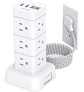 Surge Protector Power Strip Tower, 12 Outlets 4 USB (2 USB C) Charging Station for Multiple Devic...