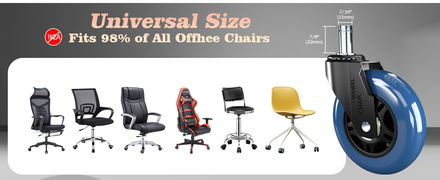 office chair wheels blue