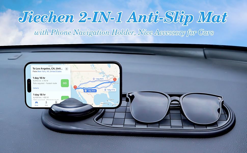 Phone holder with anti-slip mat
