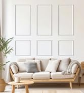 QUEENLINK 3 Sets Peel and Stick Wall Molding Kit, Premade Wainscoting Panels for Interior Wall Mo...