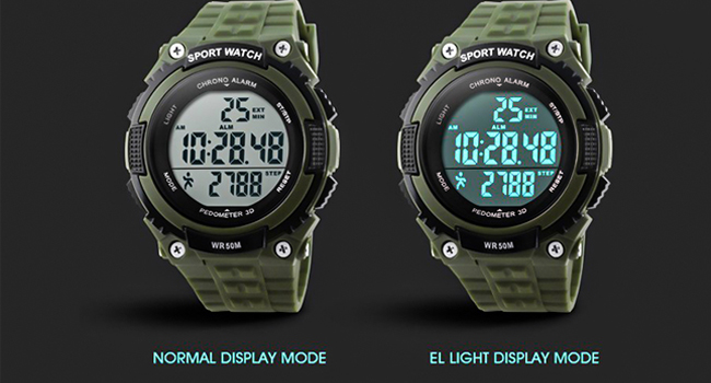 Unisex Pedometer Watches Military Multifunctional