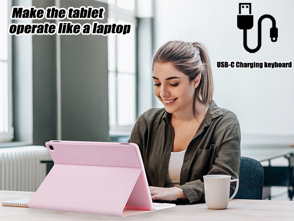 HD 10/10 Plus Keyboard case-Pink+-6-1