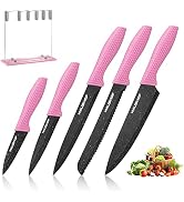 HAUSHOF Kitchen Chef Knife Set, 5 PCS Knife Sets for Kitchen with Block, Super Premium Steel Shar...