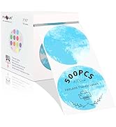 PARLAIM 3" Thermal Labels,Blue Watercolor Dot Labels for Thermal Label Printer,Circle Thermal Sti...