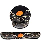 Hopipad Ergonomic Black Small Mouse Pad with Wrist Rest and Keyboard Wrist Rest Set, Easy Typing ...