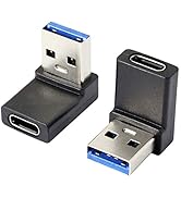 Right Angle USB A Male to USB C Female Adapter,90 Degree USB3.0 to Type C Cable Connector Support...