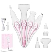 RUIM Electric Razors for Women, 4-in-1 Painless Bikini Trimmer, Rechargeable Wet/Dry Use Shaver w...