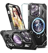 WATEFULL Compatible with iPhone 15 Pro MagSafe Case Invisible Foldable Magnetic Stand Ring, [Mili...