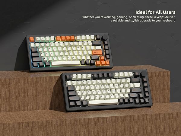 PBT Keycaps, Custom Retro Keycaps Set, Keyboard Caps Cherry Profile Keycaps