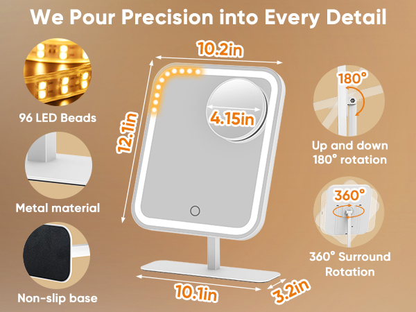led mirror for desk
