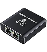 HRSDEIE Ethernet Splitter 1 to 2 Out 1000Mbps, High Speed Network Ethernet Switch 2 Port Gigabit ...