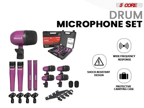 drum mic kit drum microphone set 7 piece drum set drum mic set recording studio kit percussion mic