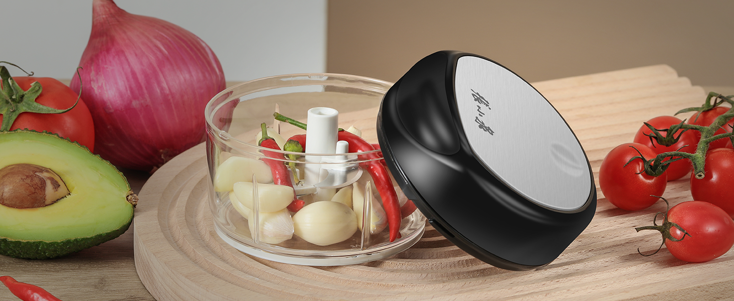 Manual Food Chopper Vegetable,Hand Pull String Garlic Mincer Onion Cutter