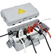 Hrensaw Medium Outdoor Electrical Box(10.6x5.5x4.5inch),Weatherproof Connection Box w/6 Cable Ent...