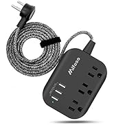 Power Strip with USB, Mountable Flat Plug Power Strip with 3 Outlets 3 USB Ports(Smart 3.1A), 5ft...