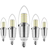 Bogao (5 Pack LED Candelabra Bulb, 12W Daylight LED Candle Bulbs, 85-100 Watt Light Bulbs Equival...