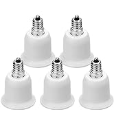 5-Pack JACKYLED E12 to E26 E27 Adapter Chandelier Light Socket, E12 to Medium Socket E26 E27 Conv...
