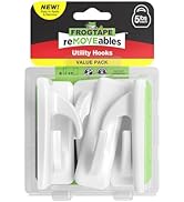 FrogTape reMOVEables Damage Free Adhesive Wall Hook - Removable Large Utility Wall Hooks for Hang...