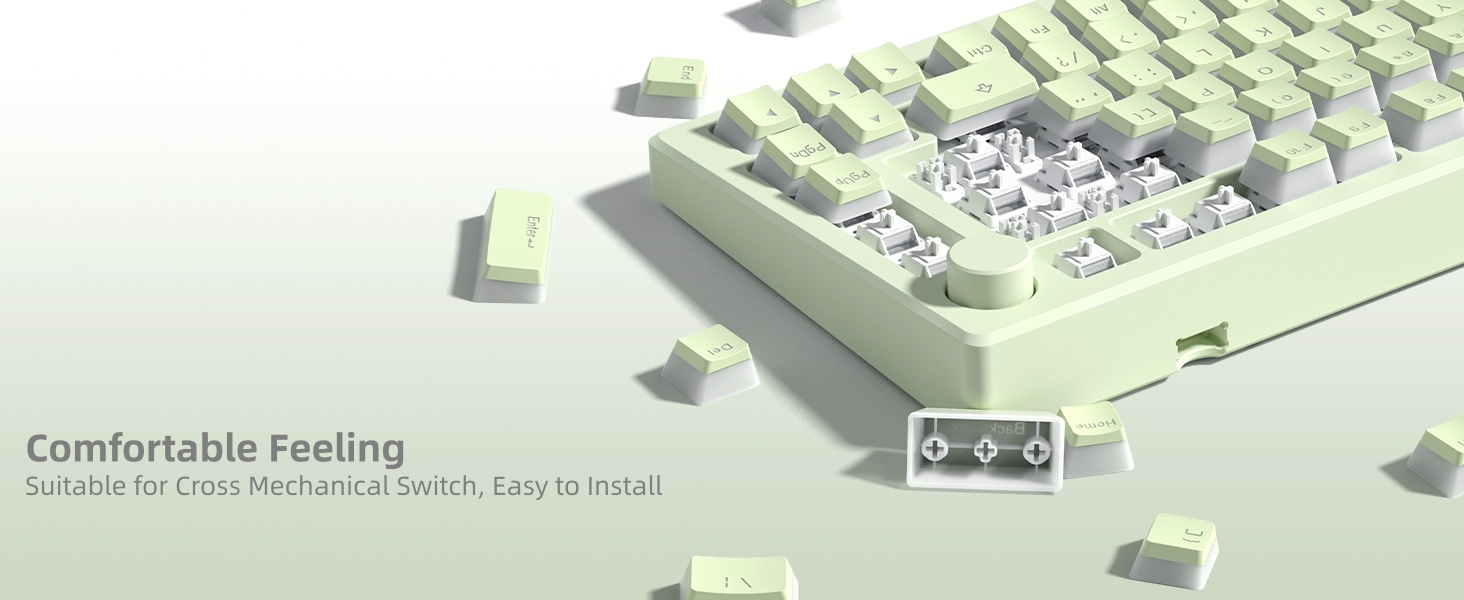 Womier Mechanical Keybaord Keycaps Pudding, PBT Cute Keycaps, Shine Through Key Cap