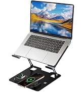 Novalunae 5-in-1 Laptop Stand with Wireless Charger for Phone, Smartwatch &amp; Bluetooth Earphones,E...