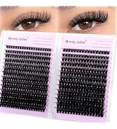 WENDY LASHES Lash Clusters 60D+80D Eyelash Clusters 518PCS Wispy Individual Lashes, 10-18MM D-cur...