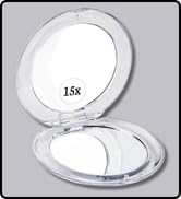 MIRRORVANA Small Compact 15X Magnifying Mirror for Travel - Handheld, Foldable &amp;amp;amp; Very Lightweight
