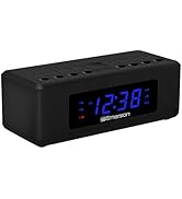 Emerson CK2023AM/FM Dual Alarm Clock Radio with 0.6" Blue LED Display, 4-Level dimmer, and Wake t...