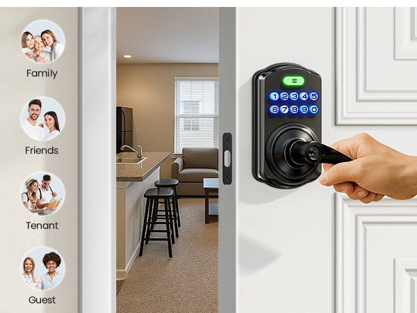 keypad door lock with handle