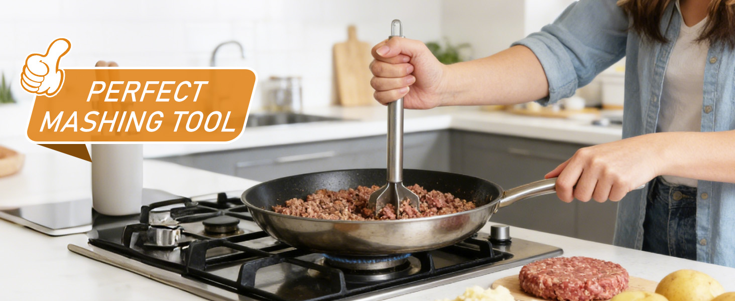 Stainless Steel Meat Chopper &amp;amp; Masher