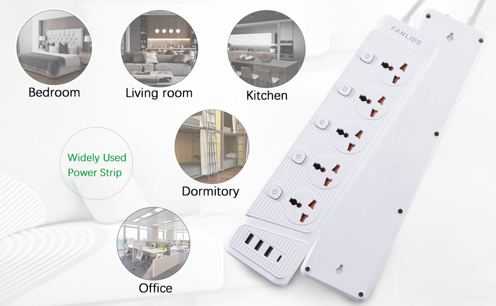 Bedroom office living room power strip