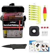 LoDinpo Mini Survival Fishing Kit Small Emergency Fishing Gear Box Pocket Fishing Tackle Travel F...