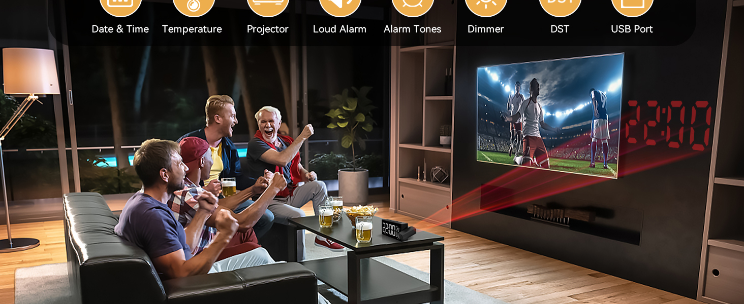 Projector Alarm Clock for Living Room