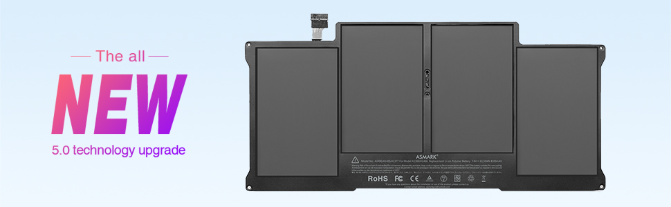 Text reads 'NEW'. Display of what appears to be laptop or electronic device batteries shown in dark gray color against light background.