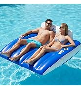 Funscape Inflatable Pool Lounge Floats Adult, Large Swimming Pool Sofa Floaties, Beach Tanning Re...