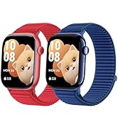 sylacor Sport Loop Bands Compatible with Kids Apple Watch Band, Soft Breathable Nylon Strap for G...