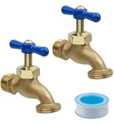 UTALIND 2 Pack G1/2 Garden Outdoor Hose Bibb Faucet with Tape, Water Spigot Shut off Valve for Pa...