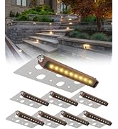 8-Pack 7 Inch LED Hardscape Lighting, Paver Lights Retaining Wall Lights, IP68 Waterproof, Low Vo...