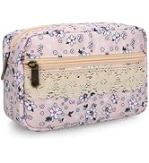 JINSI Makeup Bag, Medium Padded Travel Cosmetic Bag for Women, Cute Toiletry Organizer Pouch with...