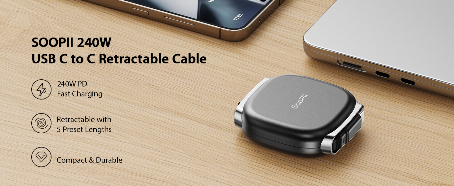 retractable usb c cable