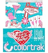 Colortrak Lucky In Love Pop-up Foil W/Dispenser (400 Count), Pre-cut Sheets, Non-Slip Embossed Te...