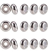 PH PandaHall 35pcs 304 Stainless Steel Stopper Beads Spacer 10mm Rubber O Rings Insert Rubber Loc...
