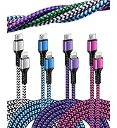 USB Type C to Lightning Cable, [10ft/4Pack] Long Braided iPhone Fast Charger Cable, Apple MFI Cer...